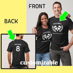 Custom text (front and back) Pickleball T-Shirt