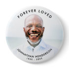 Custom Text Funeral/Memorial Photo Tribute Button