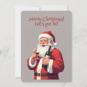 Custom Text Funny Drunk Santa Invitation