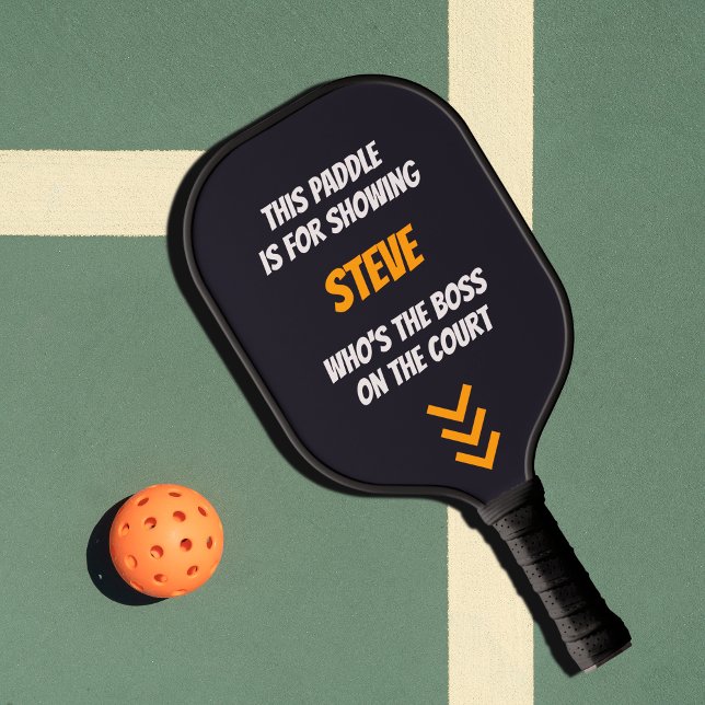 Custom Text Funny Personalised Black Pickleball Paddle (Creator Uploaded)