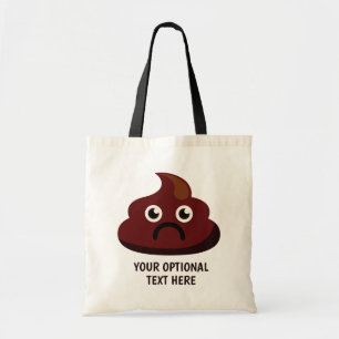 Custom Text Funny Poop totes 1 : sad