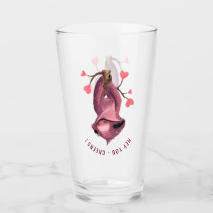 Custom Text - Funny Romantic Sloth - Cheers Glass