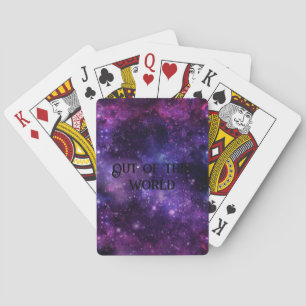 Custom Text Galaxy Nebula Playing Cards