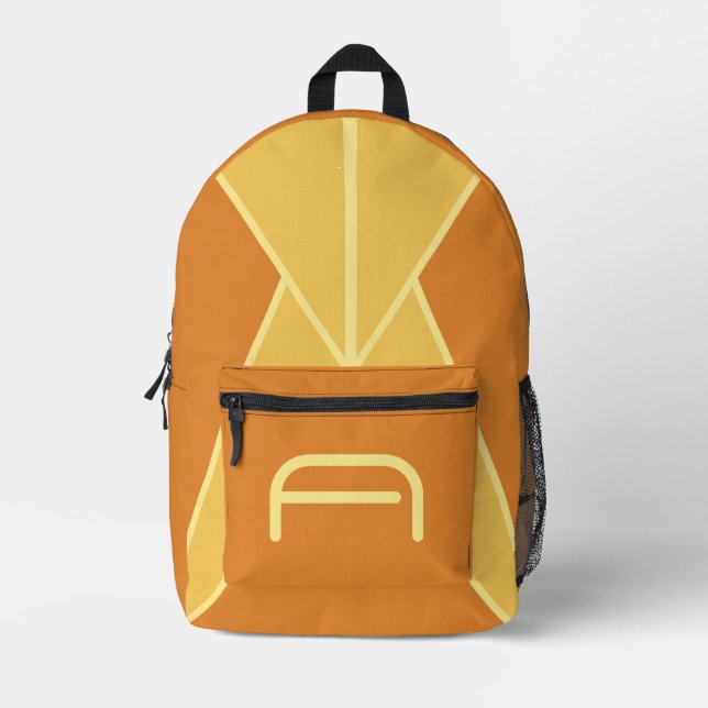 Custom Text Geometric Abstract Backpack for School (Front)