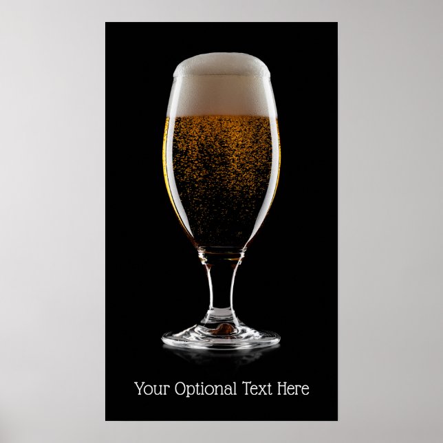Custom text Glass of Beer Poster (Front)