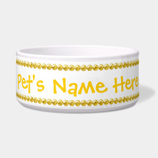 Custom Text Gold Bead Blingy Ceramic Dishes