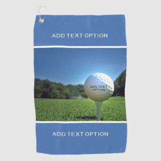 Custom Text Golf Drive Blue Golf Towel