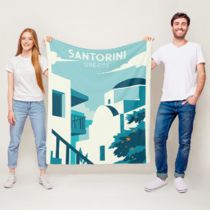 Custom Text Greece Fleece Blanket