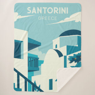 Custom Text Greece Sherpa Blanket