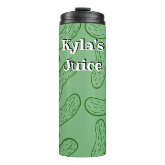 Custom Text Green Cartoon Pickles Simple Pattern Thermal Tumbler