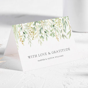 CUSTOM TEXT Green Foliage Botanical Thank You Card