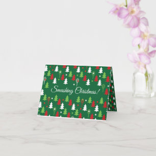 Custom text Green💚💔🤍, red, white tennis Card