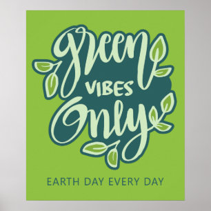 Custom Text Green Vibes Poster