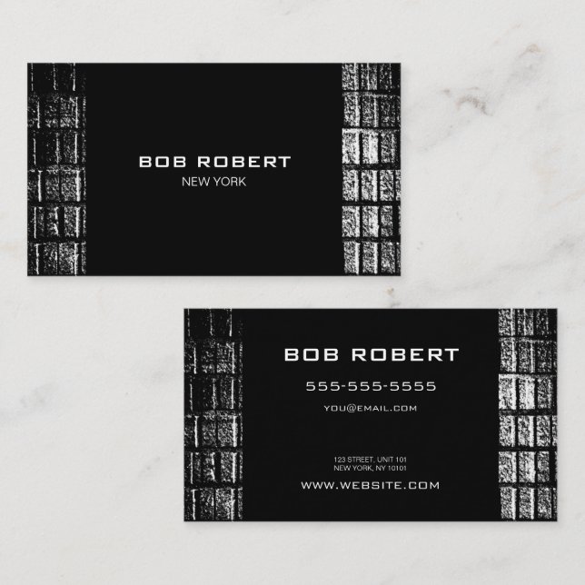CUSTOM TEXT - Grey Bricks Business Card (Front/Back)