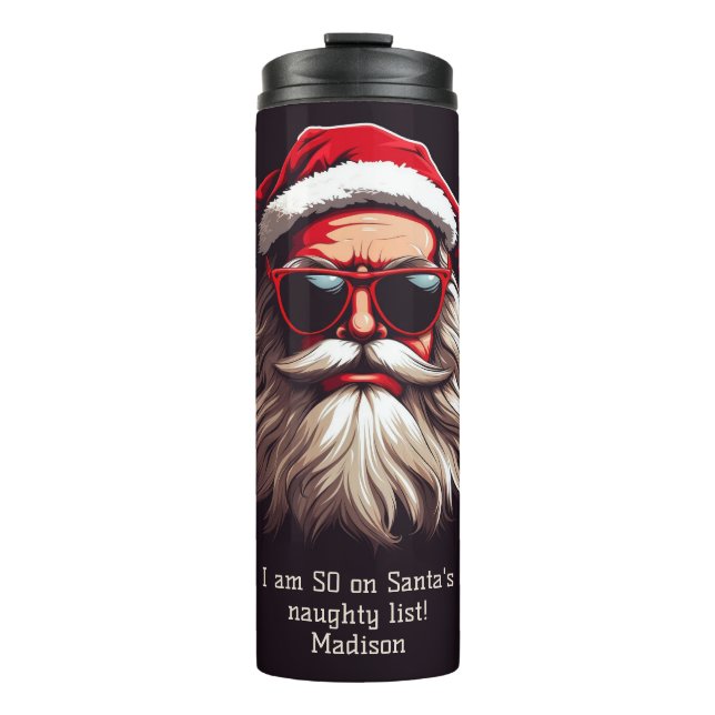 Custom Text Grumpy Santa Thermal Tumbler (Front)