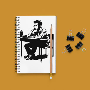 Custom Text Grunge Student Art Notebook