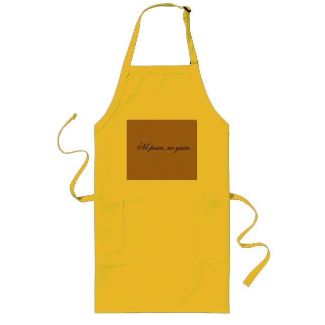 Custom text | gym motivation | And Light Brown, Long Apron (Front)
