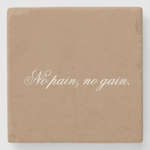 Custom text gym motivation And Light Brown Stone Coaster