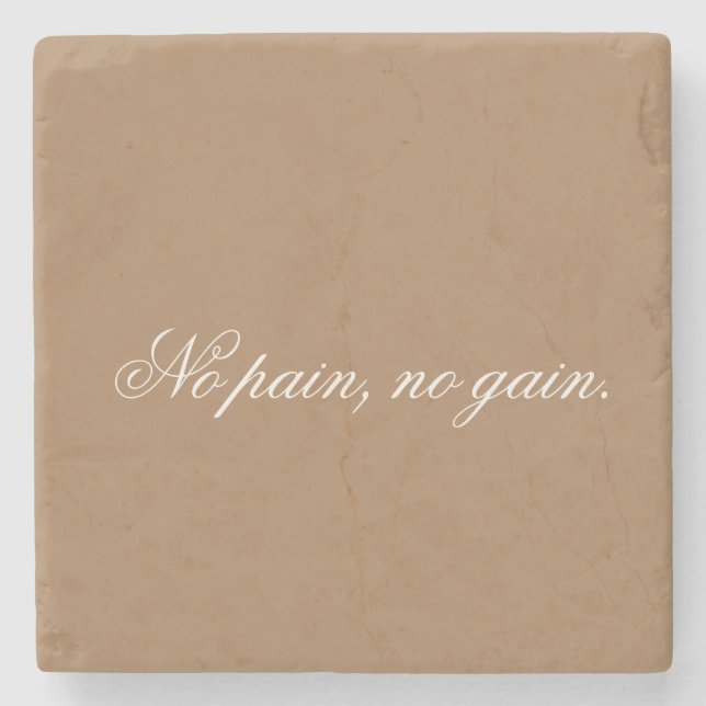 Custom text | gym motivation | And Light Brown Stone Coaster (Front)