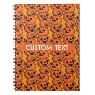 Custom Text Halloween Happy Pumpkins Personalise Notebook