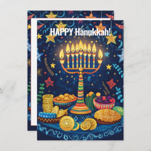 Custom text Hanukkah Harmony Holiday Card