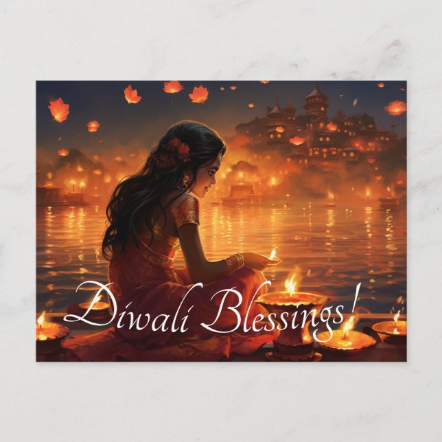 Custom text 🤩 Happy Diwali  Postcard (Front)