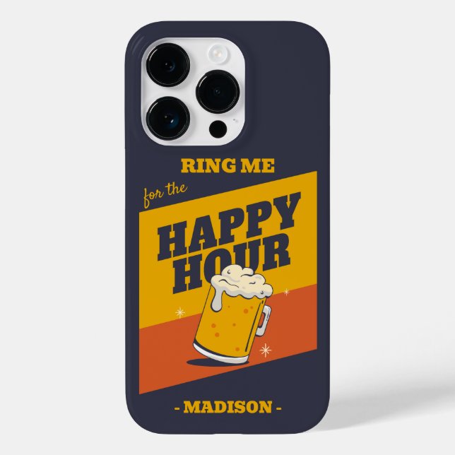 Custom Text Happy Hour Case-Mate iPhone Case (Back)