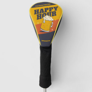 Custom Text Happy Hour Golf Head Cover
