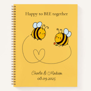 Custom Text Happy Love Bees Notebook