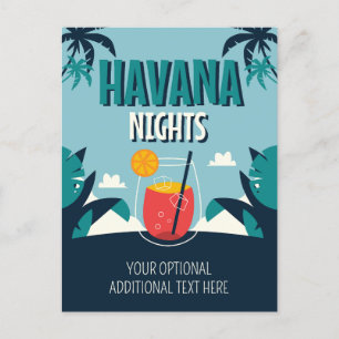 Custom Text "Havana Nights" Postcard