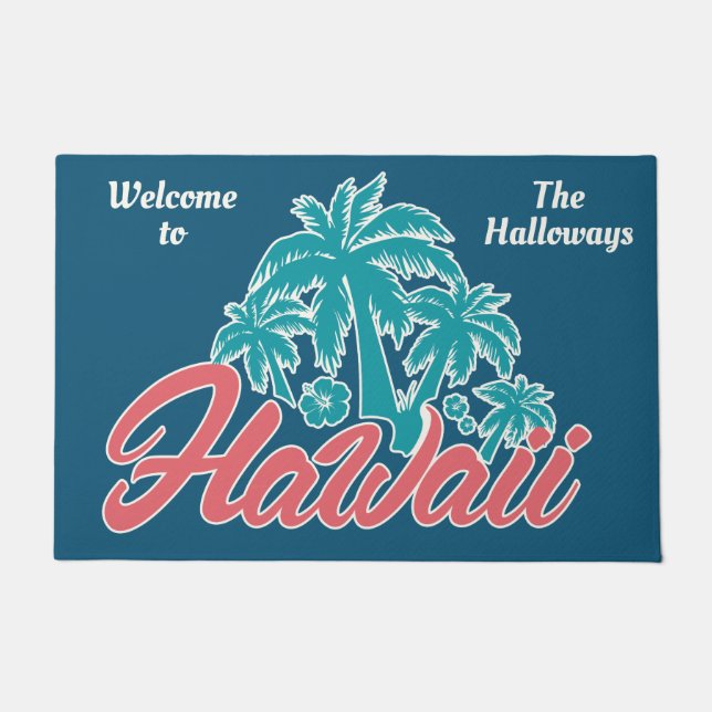 Custom text Hawaii Doormat (Front)