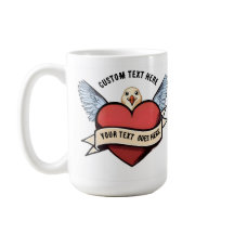 Custom Text | Heart Funny Seagull Tattoo