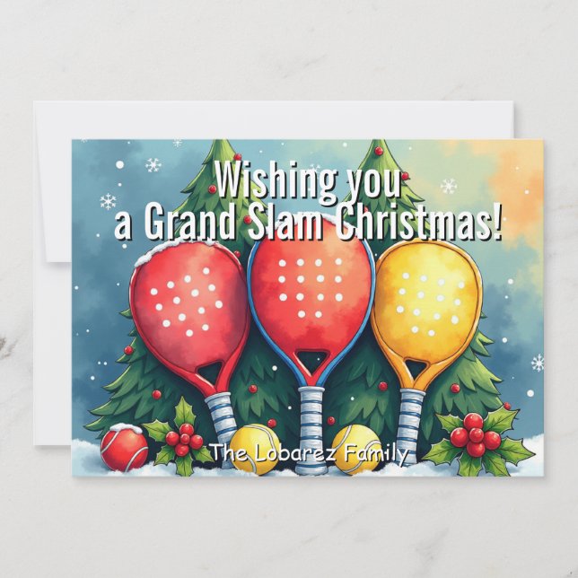 🎾🎄Custom text,   Holiday Card (Front)