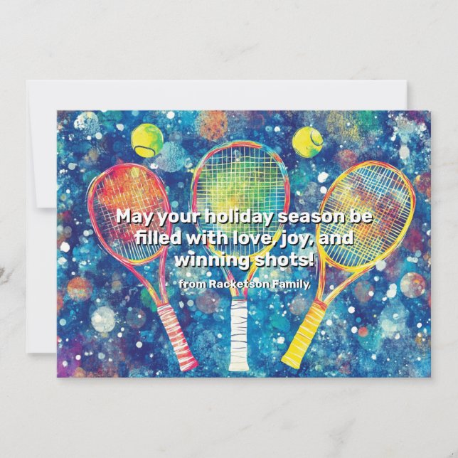 🎾🎄Custom text,  Holiday Triple Match Card (Front)