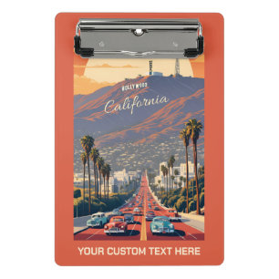 Custom Text Hollywood California Mini Clipboard