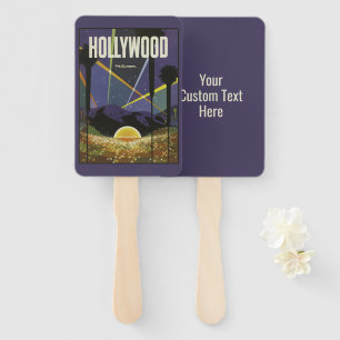 Custom text Hollywood vintage travel Hand Fan