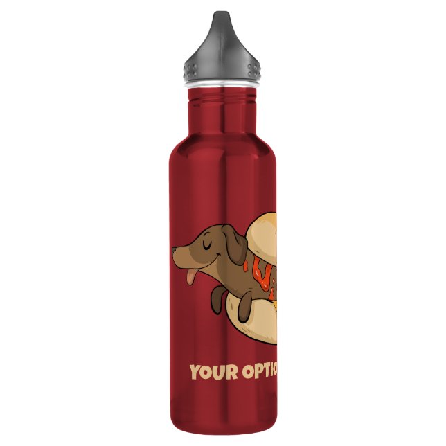 Custom Text Hot Dog 710 Ml Water Bottle (Left)