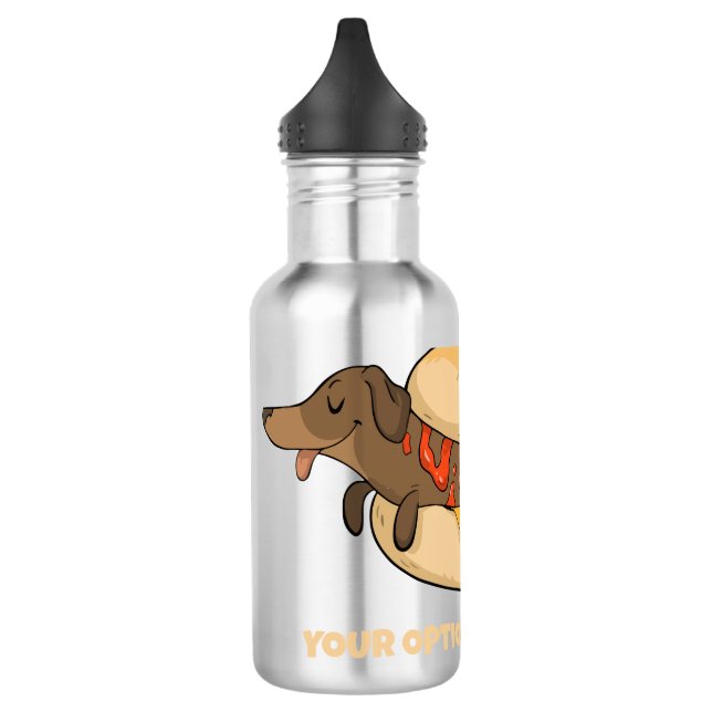 Custom Text Hot Dog 710 Ml Water Bottle (Left)