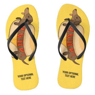 Custom Text Hot Dog Flip Flops