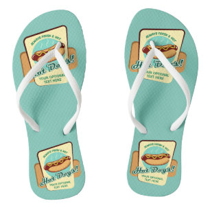 Custom Text Hot Dog Flip Flops