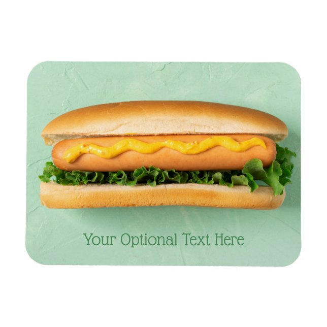 Custom text Hot Dog magnet (Horizontal)