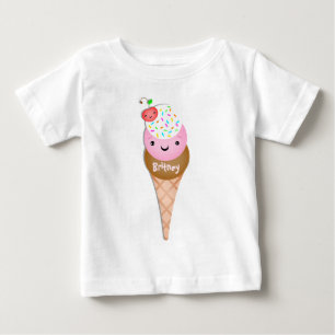 Custom  Text  Ice Cream Cone Baby T-Shirt