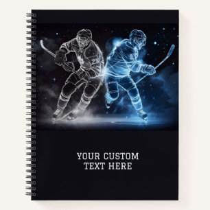 Custom Text Ice Hockey Notebook