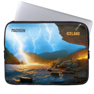 Custom Text Iceland Laptop Sleeve