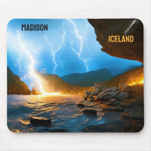 Custom Text Iceland Mouse Mat (Front)