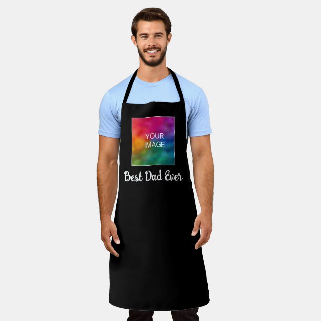 Custom Text Image Colour Template Best Dad Ever Apron (Worn)