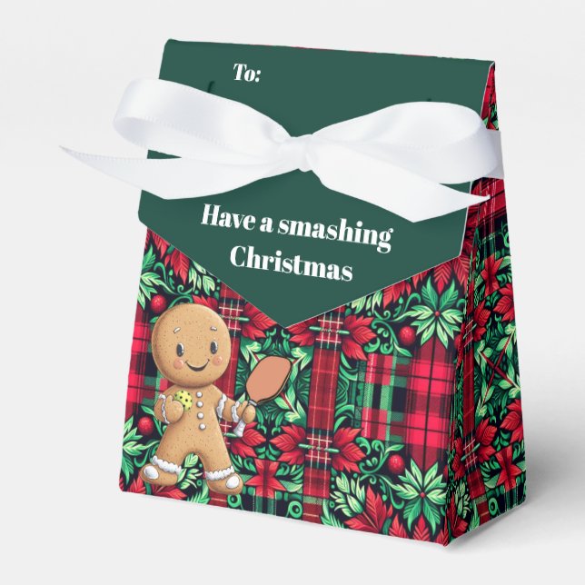Custom text Jolly Ginger Paddle Pouch Favour Box (Front Side)