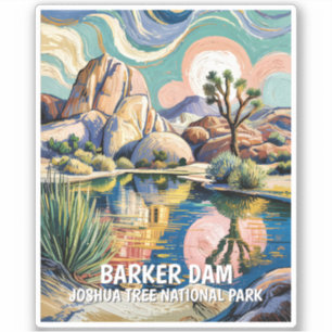 Custom Text Joshua Tree Dam Colorful Mountain Lake
