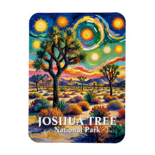 Custom Text Joshua Tree Van Gogh Colorful Desert Magnet
