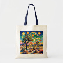Custom Text Joshua Tree Van Gogh Colorful Desert